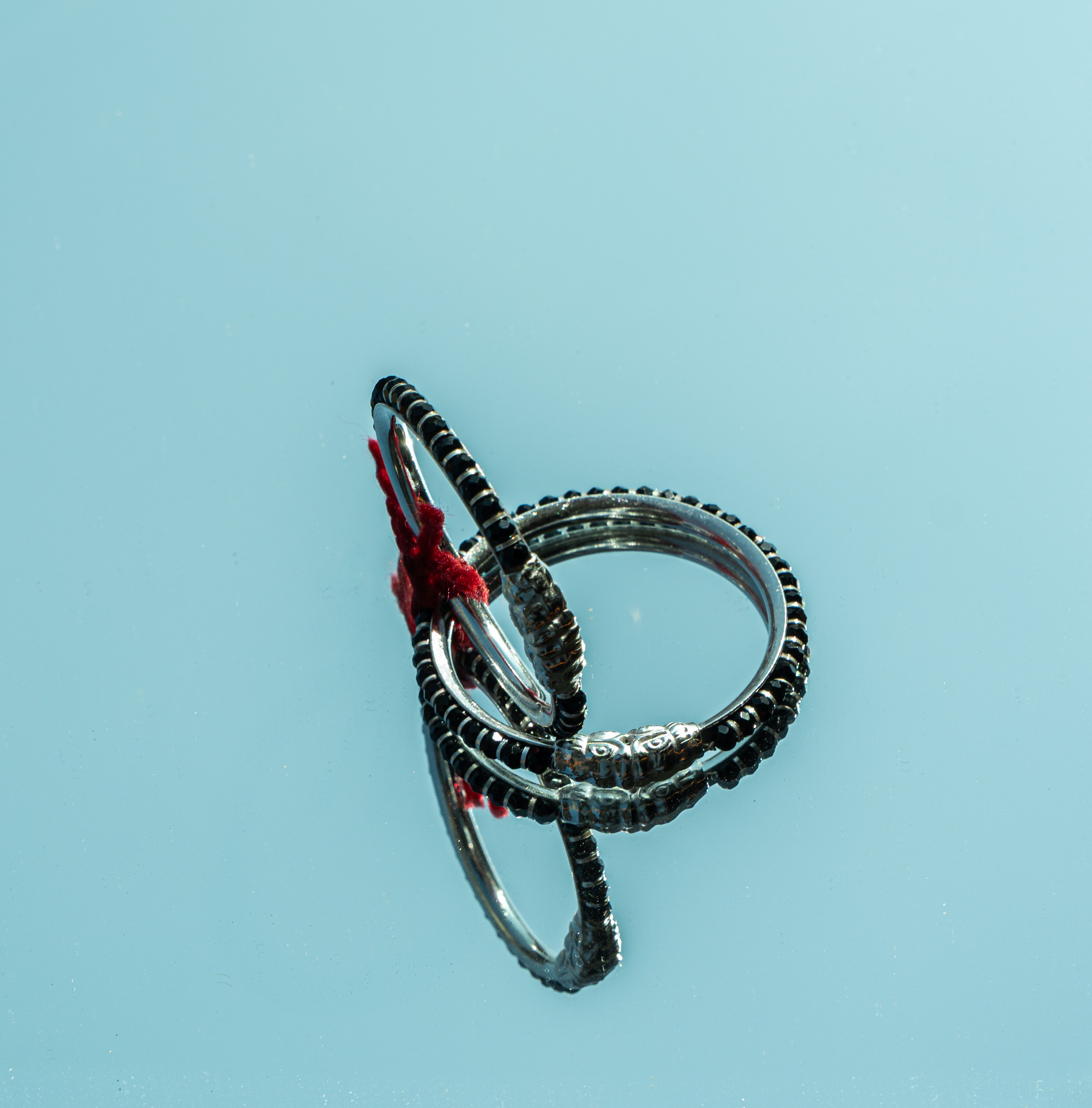 Pure Silver Oxidised Kids Kada – Pair